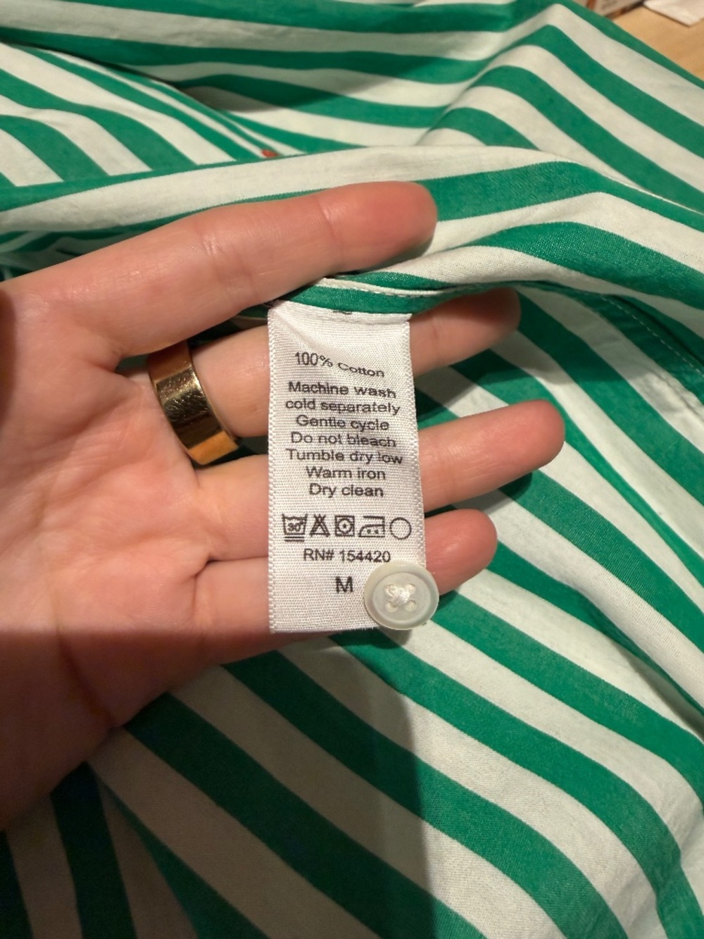 Claire V Green and White Striped Button Down Shirt - Picture 12 of 13